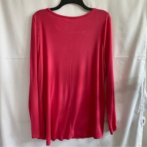 Lane Bryant Coral 14/16 Relaxed Long-Sleeve Crew-Neck Tee - Picture 3 of 3